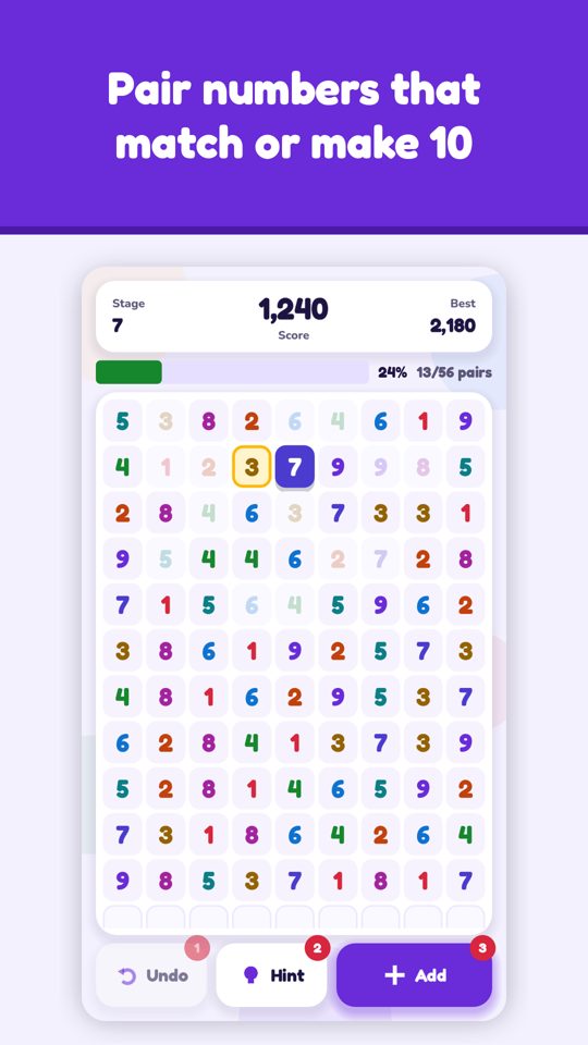 Twin Digits home screen